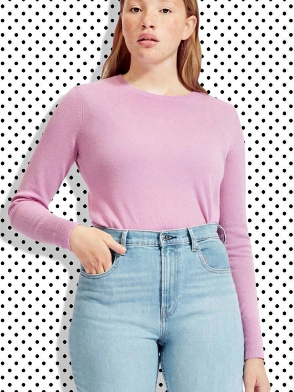 Everlane Women's Pink Long Sleeve Tee xs
